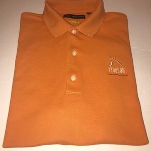 Greg Norman Orange Golf Shirt Tiburon Logo Sz M